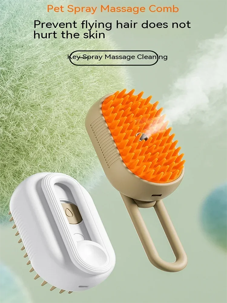 Brosse Vapeur Anti-Poils pour Chien & Chat – Massage 2 en 1 sans douleur  + Nettoyage Facile