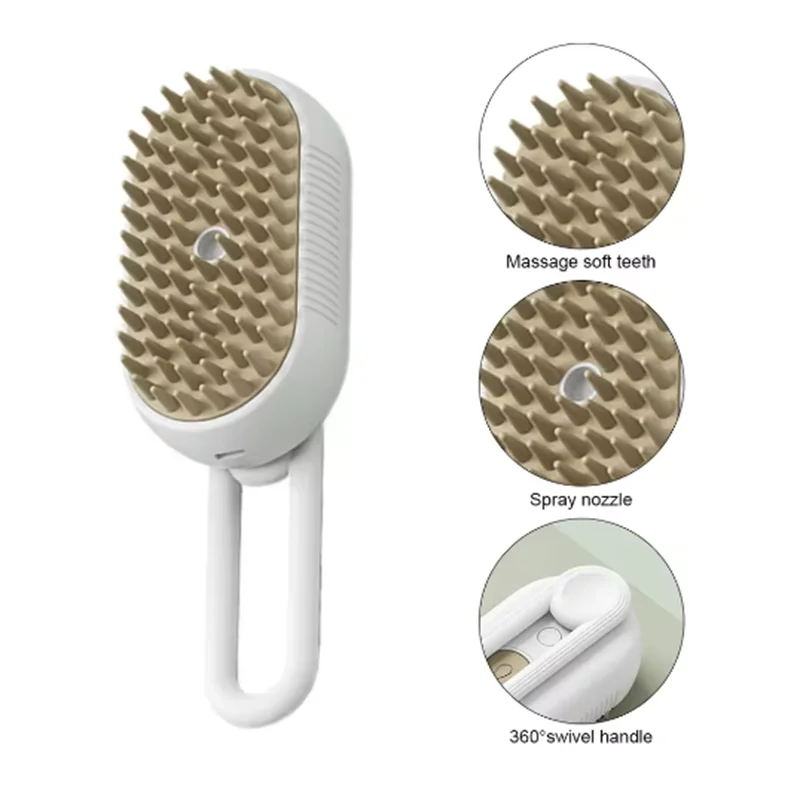 Brosse Vapeur Anti-Poils pour Chien & Chat – Massage 2 en 1 sans douleur  + Nettoyage Facile